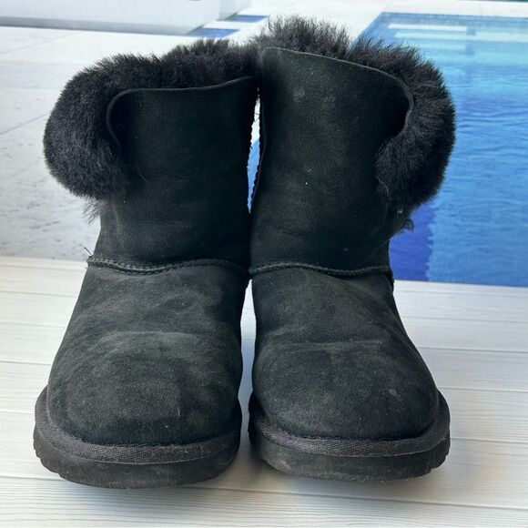 UGG Black Bailey Button Boots Sz 7 - Picture 4 of 11